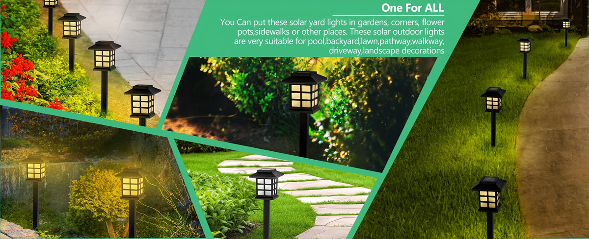 White-Light Solar Pathway Lights, Listed 12-Piece Outdoor LED Set with Automatic On-Off for Garden Paths, Lawn Borders, Patio and Yard Landscape Decoration