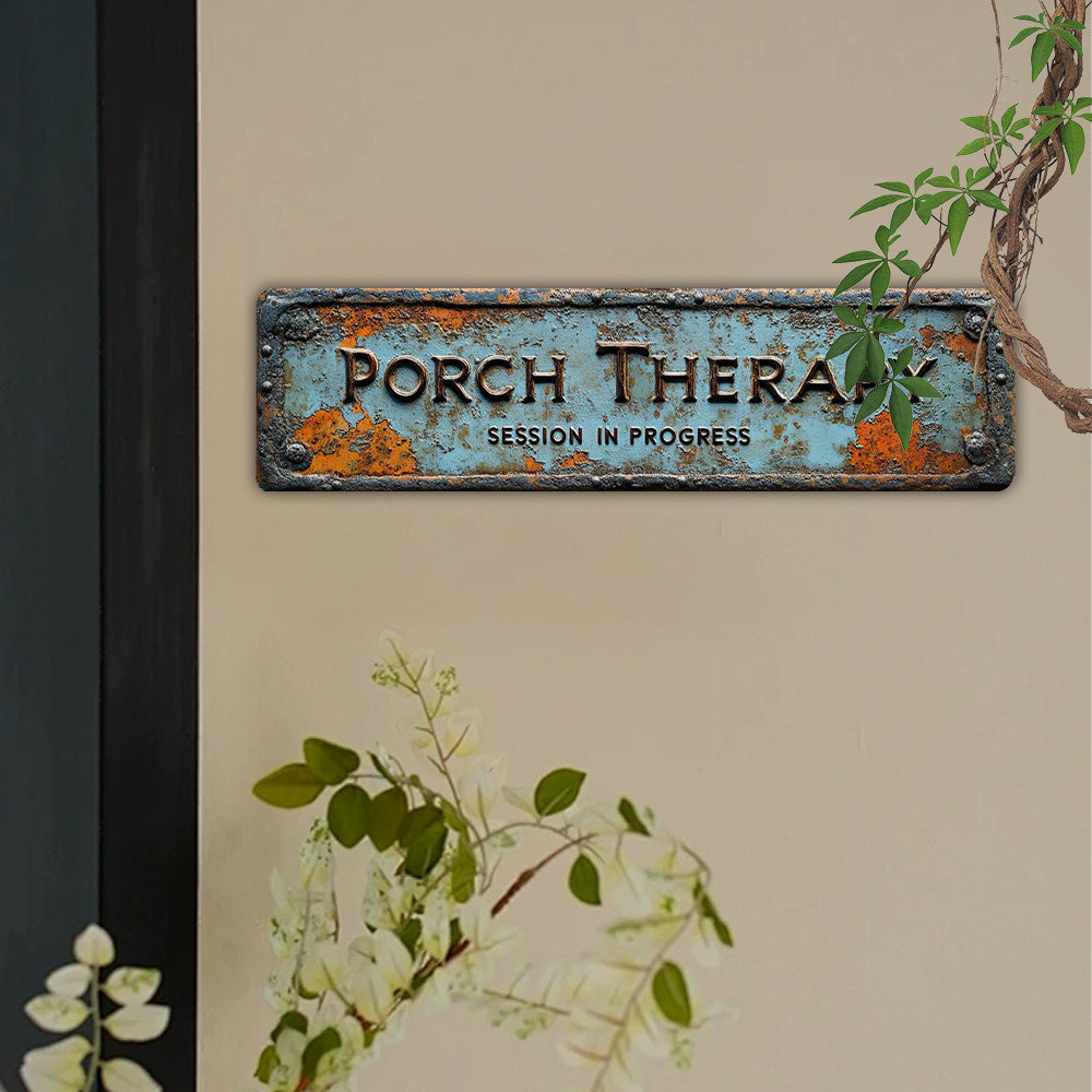 Relax Metal Wall Sign, 2D Flat Retro-Style Decorative Plaque for Entryway, Coffee Shop, Farmhouse, Garage and Beauty Salon Spaces, Single Piece