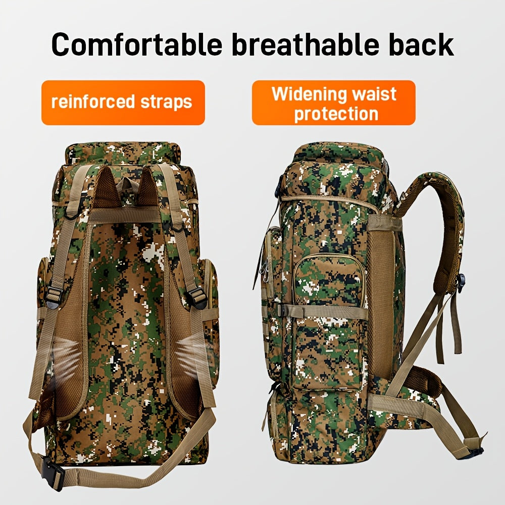 MOLLE Tactical Hiking Backpack with Multiple Compartments, Listed Two-Piece Set for Outdoor Gear Organization, Camping, Trekking and Adventure Travel