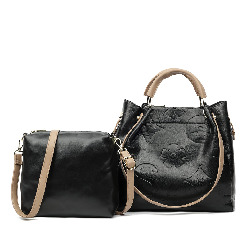 Flower Embossed Handbag, Classic Satchel Bag for Work and Everyday Outfits with Nine Color Options for Office Style and Casual Outings