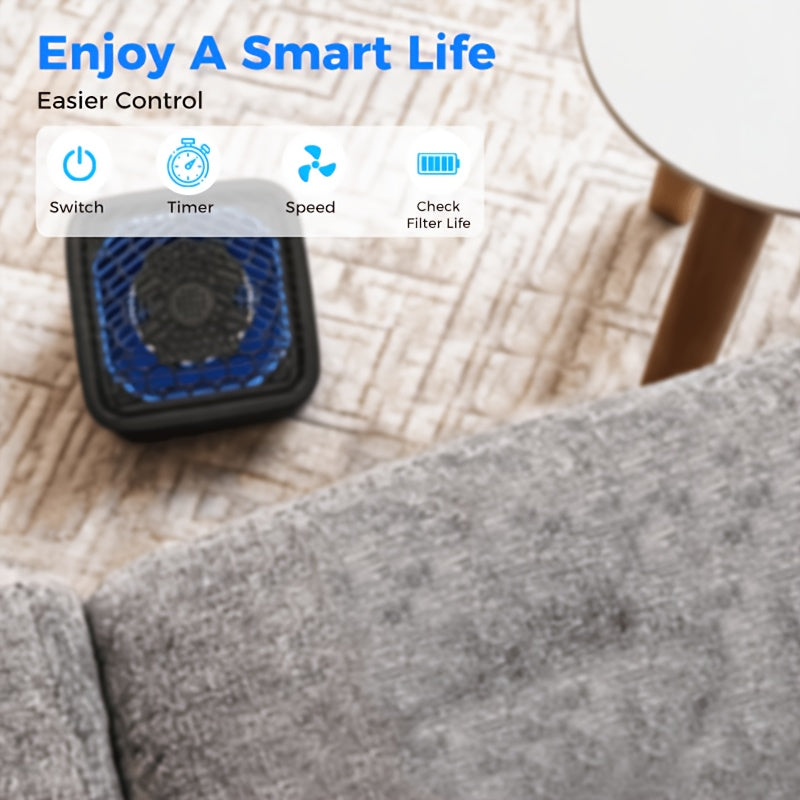 Compact H13 Air Purifier with Aromatherapy Pad, 3-Stage Filtration, Four Fan Speeds, Sleep Mode and Filter-Life Display for Bedroom and Home Office
