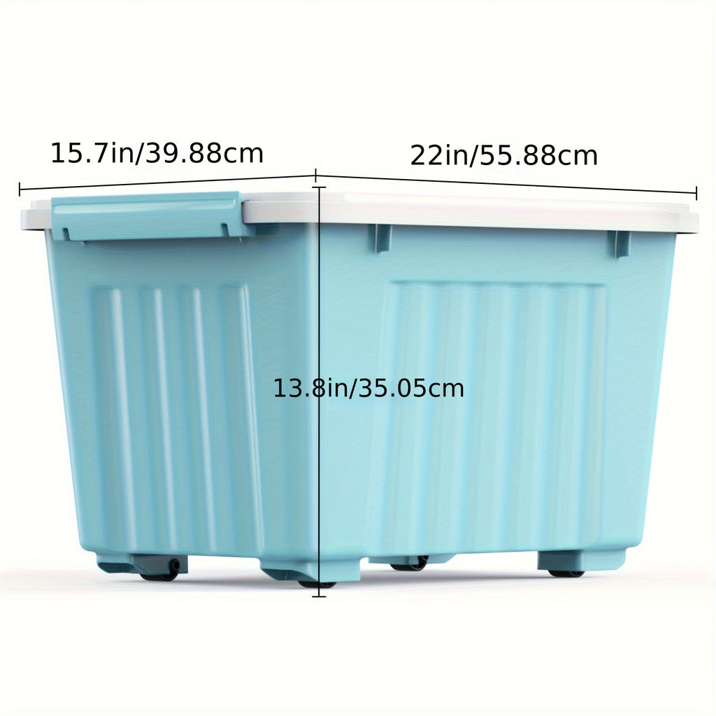 Rolling Storage Bins with Lids and Listed Stackable Plastic Design, 72QT Four or Six Pack and 97QT Four Pack Options in Four Colors for Household Organization