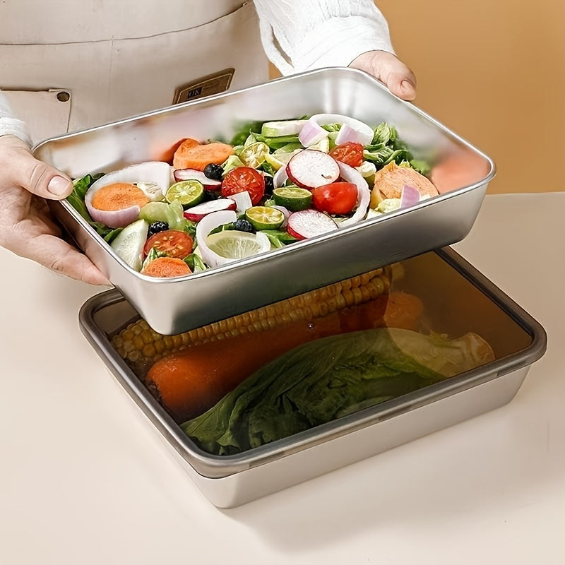 Stainless Steel Leftover Containers, Listed 3-Piece Reusable Food Storage Selection with Stackable Design for Everyday Kitchen and Refrigerator Organization