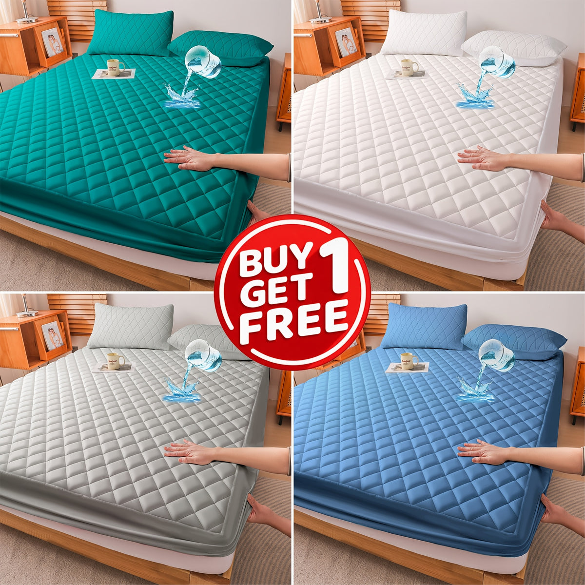 Mattress Protector 2-Pack with Selected Plus Random Color Pairing, Twin, Full, Queen and King Bed Cover Options for Home Bedrooms and Guest Room Bedding