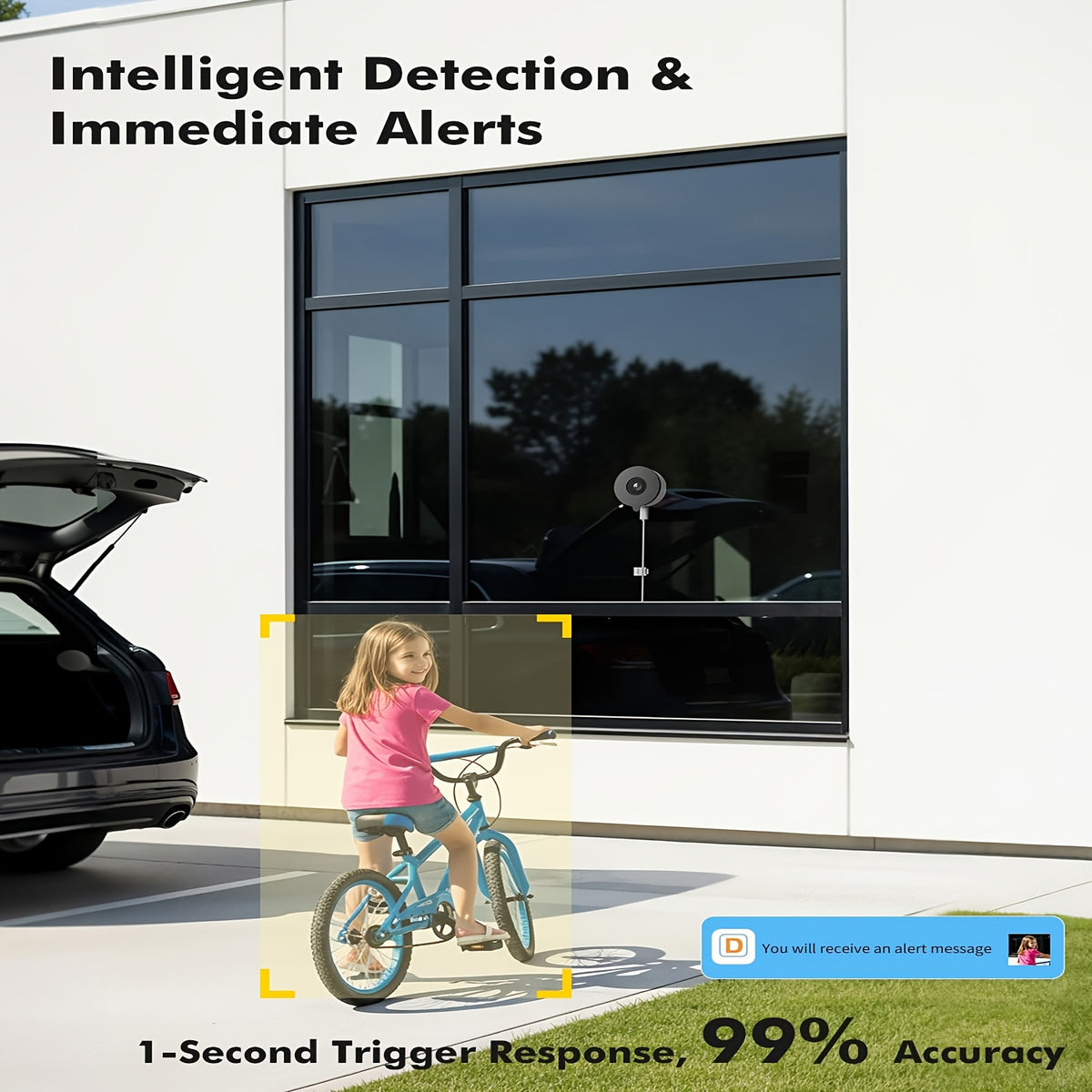4MP Wireless Window Camera with Dual-Band WiFi, Two-Way Audio and Motion Tracking, AI Blacklight or Full-Color Single-Camera Options for Indoor Pet Monitoring
