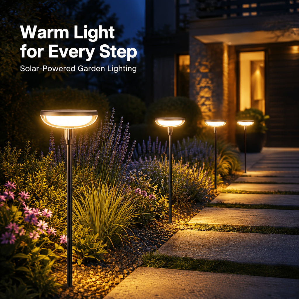 Tall Solar Pathway Lights with Automatic On-Off, Listed 31-Inch Height and 40-Lumen Output, Garden Lighting Pack Options for Yard, Patio and Lawn Decor