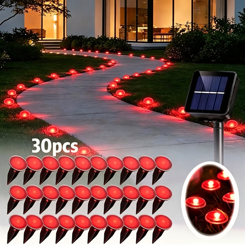 Solar Garden Stake Lights with Six Separate Color Options, Listed 30 LEDs and IP66 Rating for Decorative Lawn Borders, Outdoor Gatherings and Holiday Displays