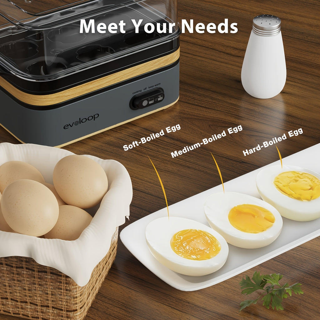 6-Egg Electric Egg Cooker, 400W 110V Breakfast Maker with BPA-Free Tritan Material for Hard-Boiled Eggs, Poached Eggs, Scrambled Eggs and Omelets