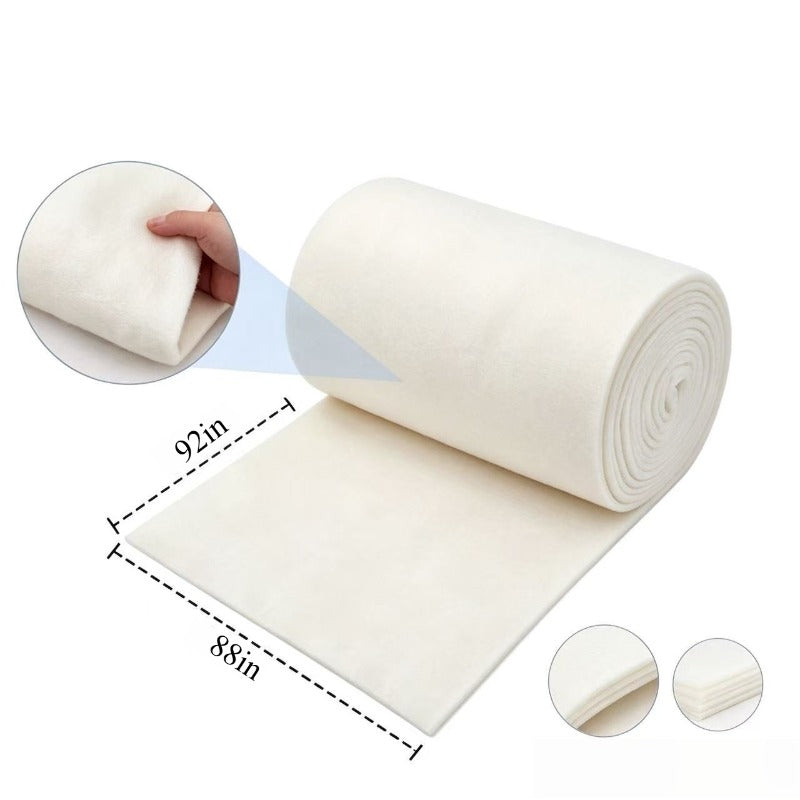 Needle-Punched Cotton Quilting Material, Listed 88 x 92 Inch Heavyweight Sewing Supply for Handmade Quilts, Decorative Placemats and Wearable Art Projects