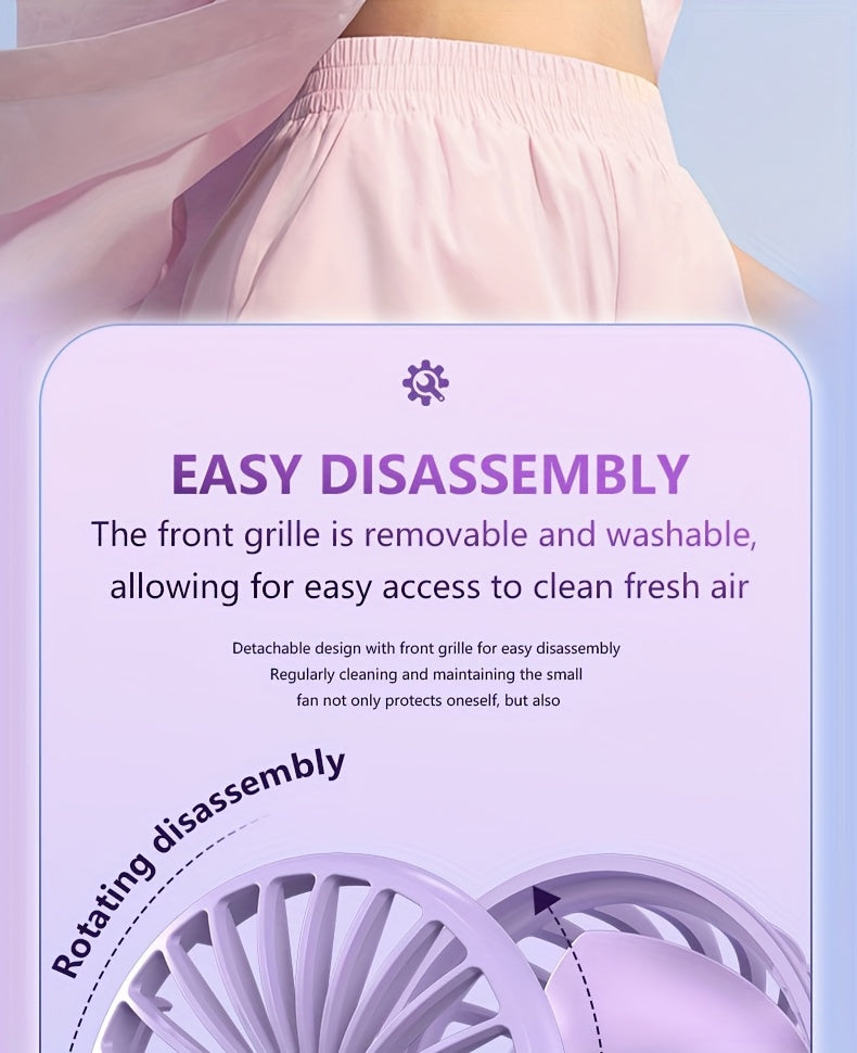 Rechargeable Handheld Fan 3-Pack in Pink, Purple and Black with Three Speeds, USB-C Charging and Listed 180-Degree Adjustment for Travel and Summer Outings