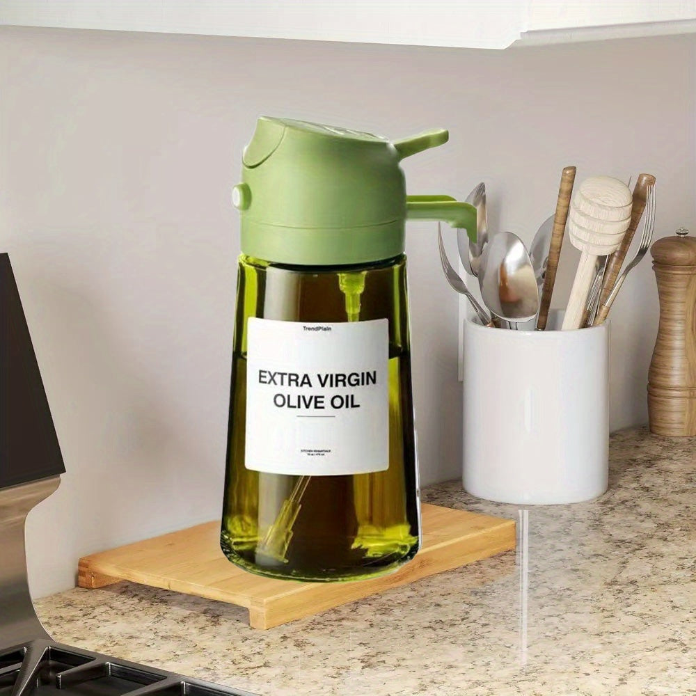 Cooking Oil Spray and Pour Bottle with Listed 16-Ounce Size, Automatic Flip-Top Design and Label Stickers in Five Options for Everyday Kitchen Preparation