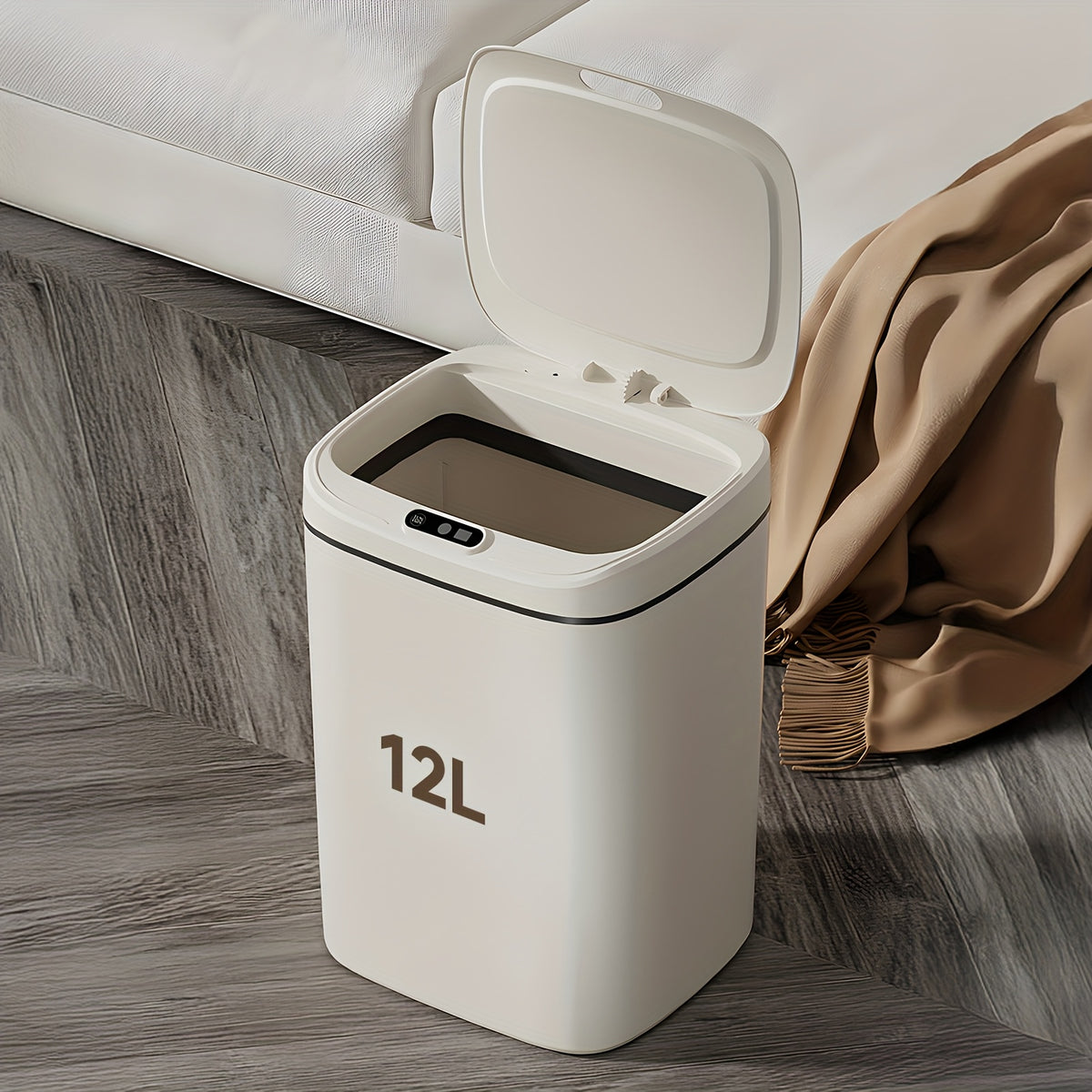 Touchless Plastic Trash Can with Motion Sensor Lid, 3.17 or 4.23-Gallon Capacity Options and Selected Bag Rings or Holders for Kitchen, Bathroom and Office