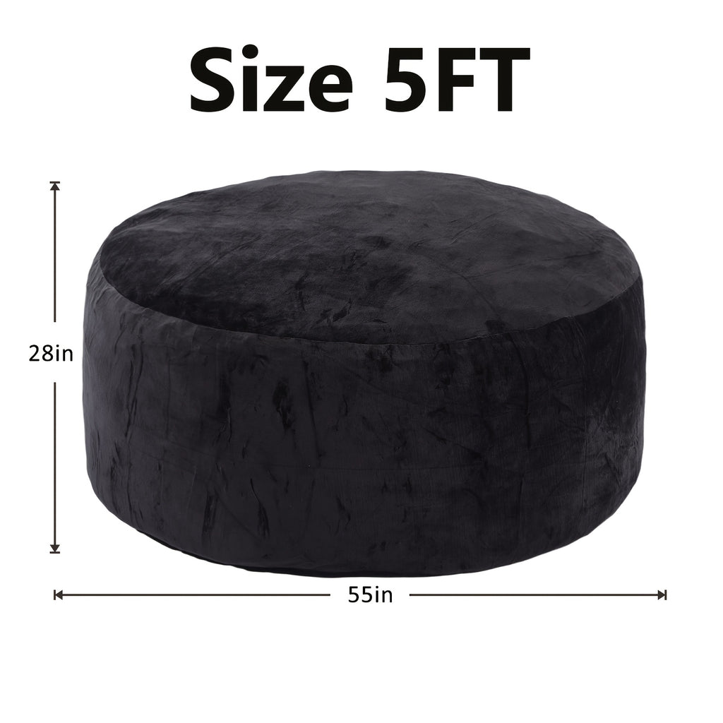 Memory Foam Bean Bag Chair for Adults with Dutch Velvet Cover, Four Size Options and Eight Colors for Living Room Lounging and Bedroom Seating