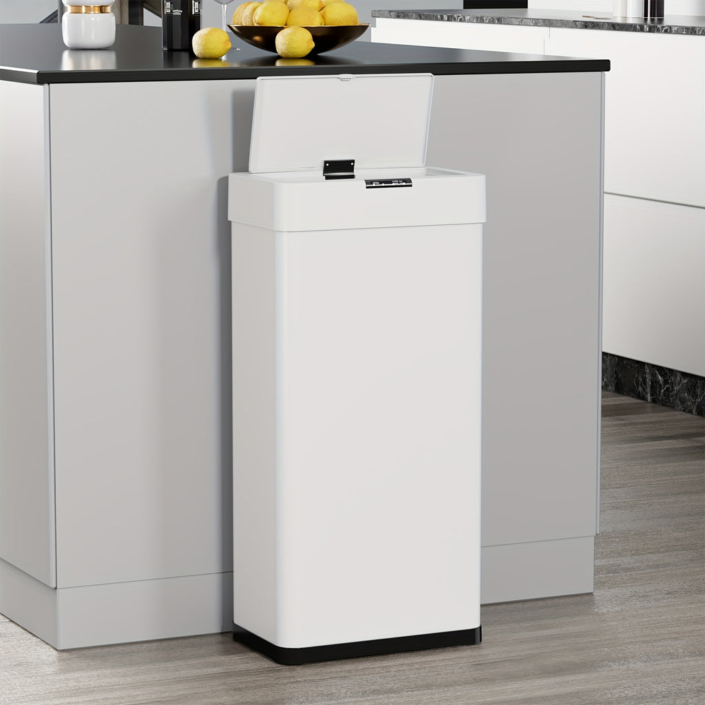 Large Capacity Motion Sensor Trash Can with Automatic Lid, 13.21 to 21.13 Gallon Model Options with Single or Wing Opening for Kitchen and Household Waste