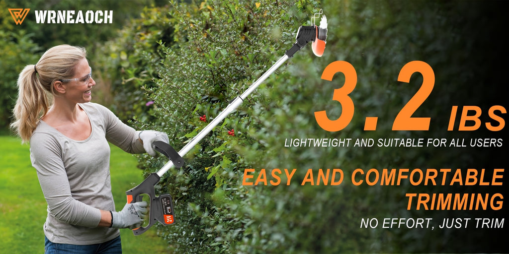 Foldable Cordless Weed Trimmer with Listed 21V Power and Two Lithium Batteries, Handheld Electric Grass Cutter in Four Color Options for Home Garden Maintenance