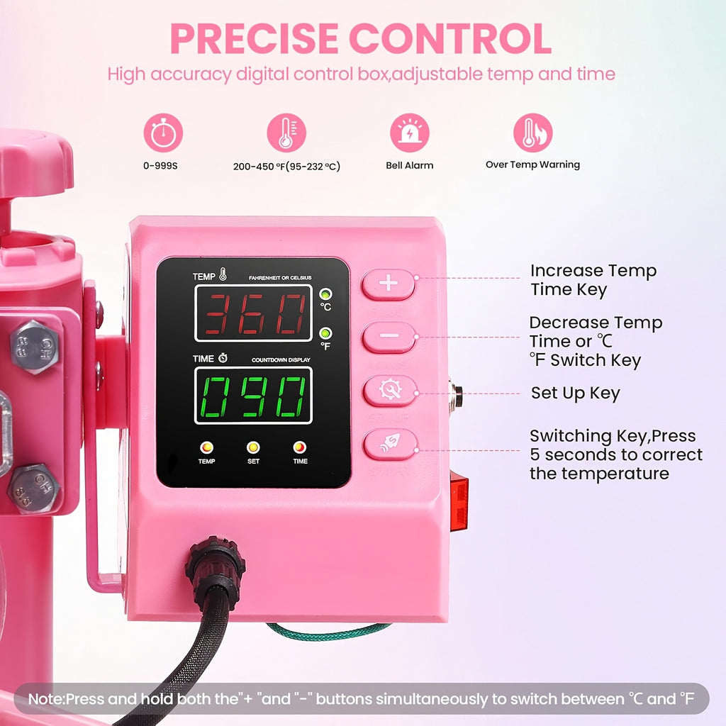 Combo Heat Press Machine with 5-in-1 or 8-in-1 Attachment Sets, 15x15 and 15x12 Inch Options or 12x10 Inch Textile-Only Press for DIY Customization
