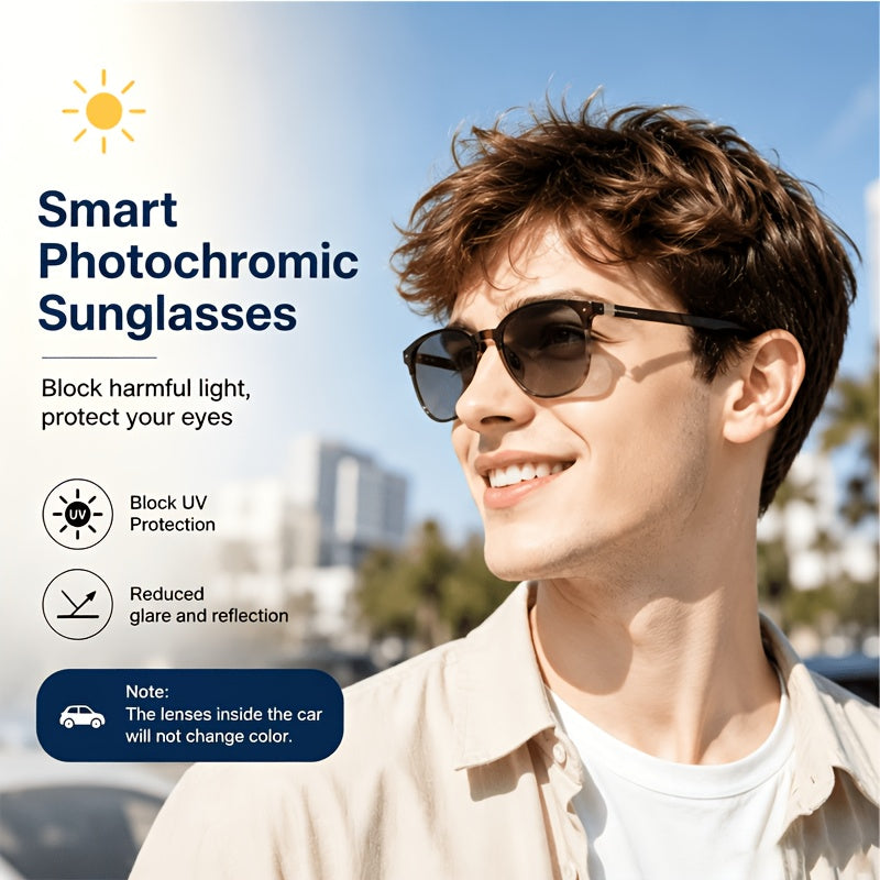 2026 Smart Translation Glasses with Real-Time Video Translation in 160+ Languages, Voice/Speech Translator, App-Controlled Photochromic Suitable for Men & Women, for Cycling, Office, Travel, Gift Device