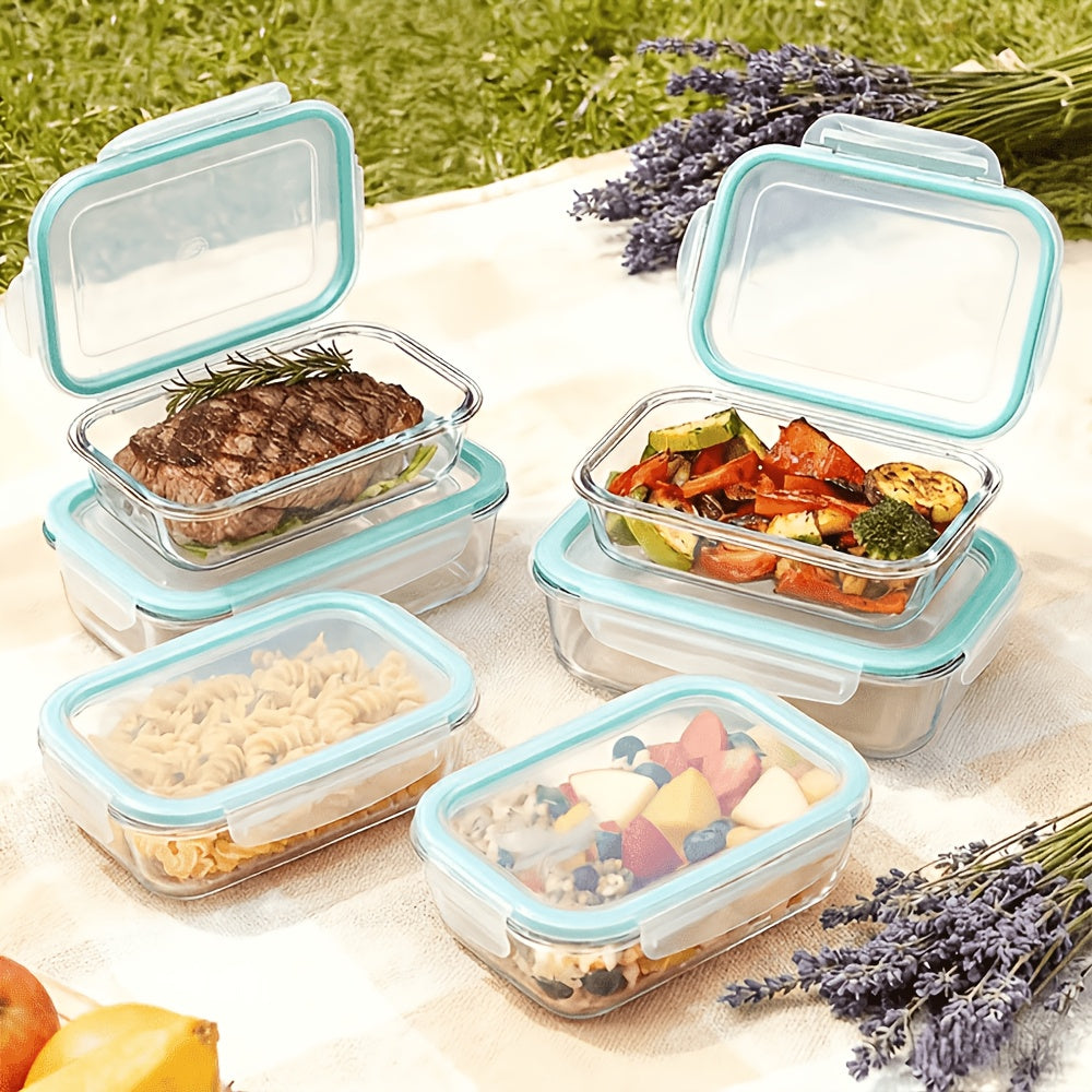 Green Glass Food Storage Containers with Locking Lids and Removable Silicone Seals, 16-Piece or 24-Piece Sets for Meal Prep, Lunches and Leftovers