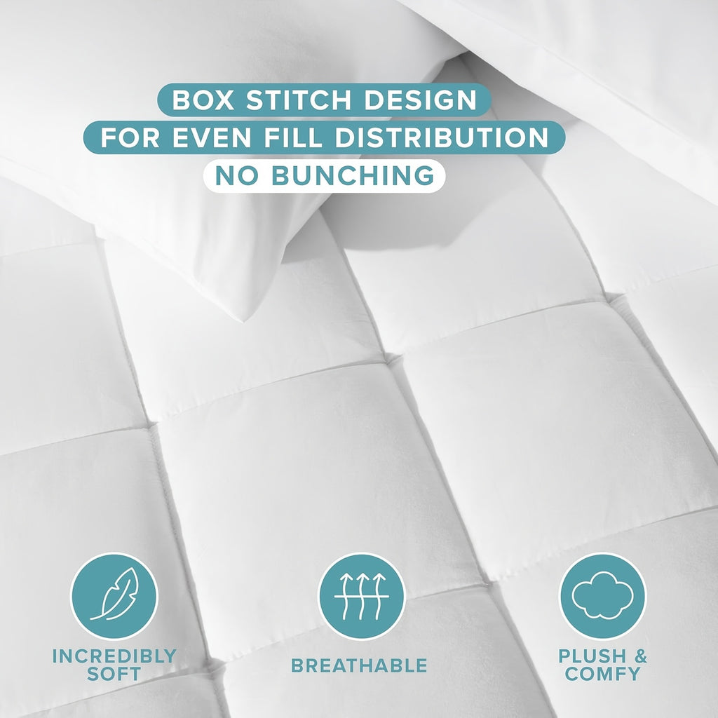 Mattress Pad with Microfiber Cover, Soft Breathable Pillow Top and Deep Pocket Design, Machine Washable Bedding in Twin to California King Sizes