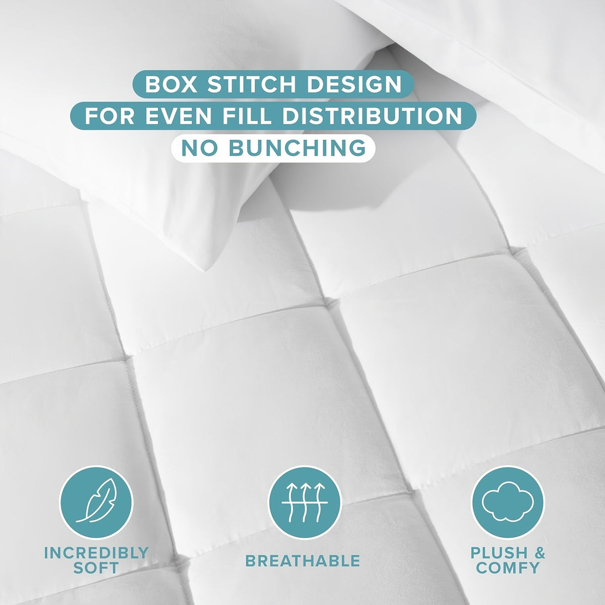 Mattress Pad with Microfiber Cover, Soft Breathable Pillow Top and Deep Pocket Design, Machine Washable Bedding in Twin to California King Sizes