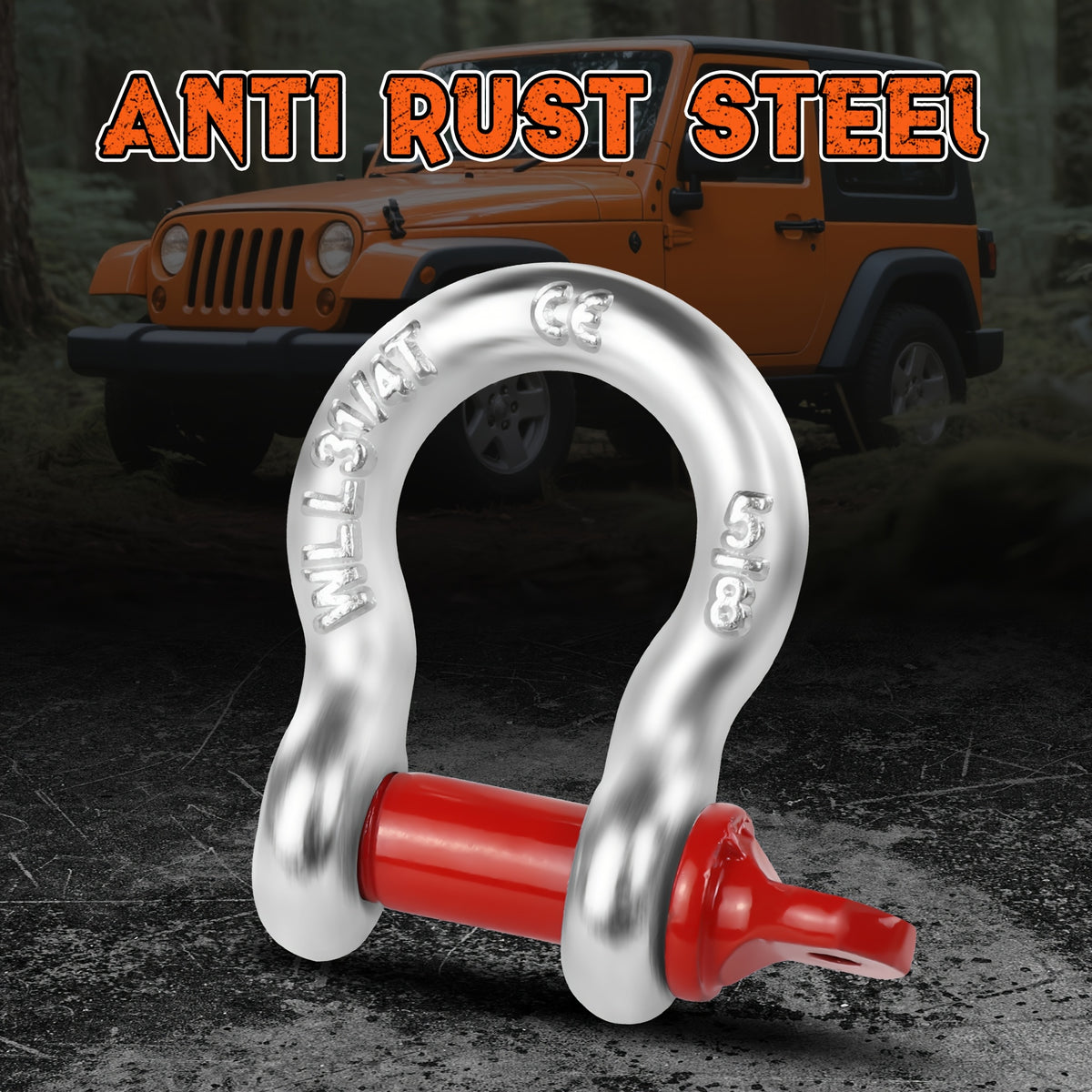 Polyester Recovery Tow Strap in Multiple Length Options, Static Vehicle Strap with Listed D-Ring Shackles, Reflective Flag and Storage Bag Accessories