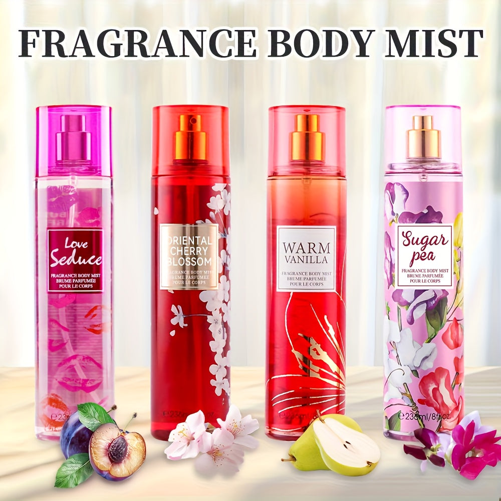 Hair and Body Mist for Women, Listed 8 Fl Oz 236ml Fragrance Spray with Ten Style Choices Including Cucumber Melon, Rose Blossom and Macadamia Vanilla for Daily Routines