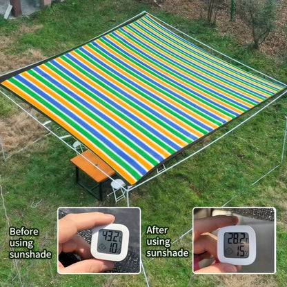 Outdoor Shade Canopy with Reinforced Corners and PVC Edge Binding, Mixed-Color Garden and Balcony Cover in 2 x 2m or 2 x 3m Options for Terrace Shade