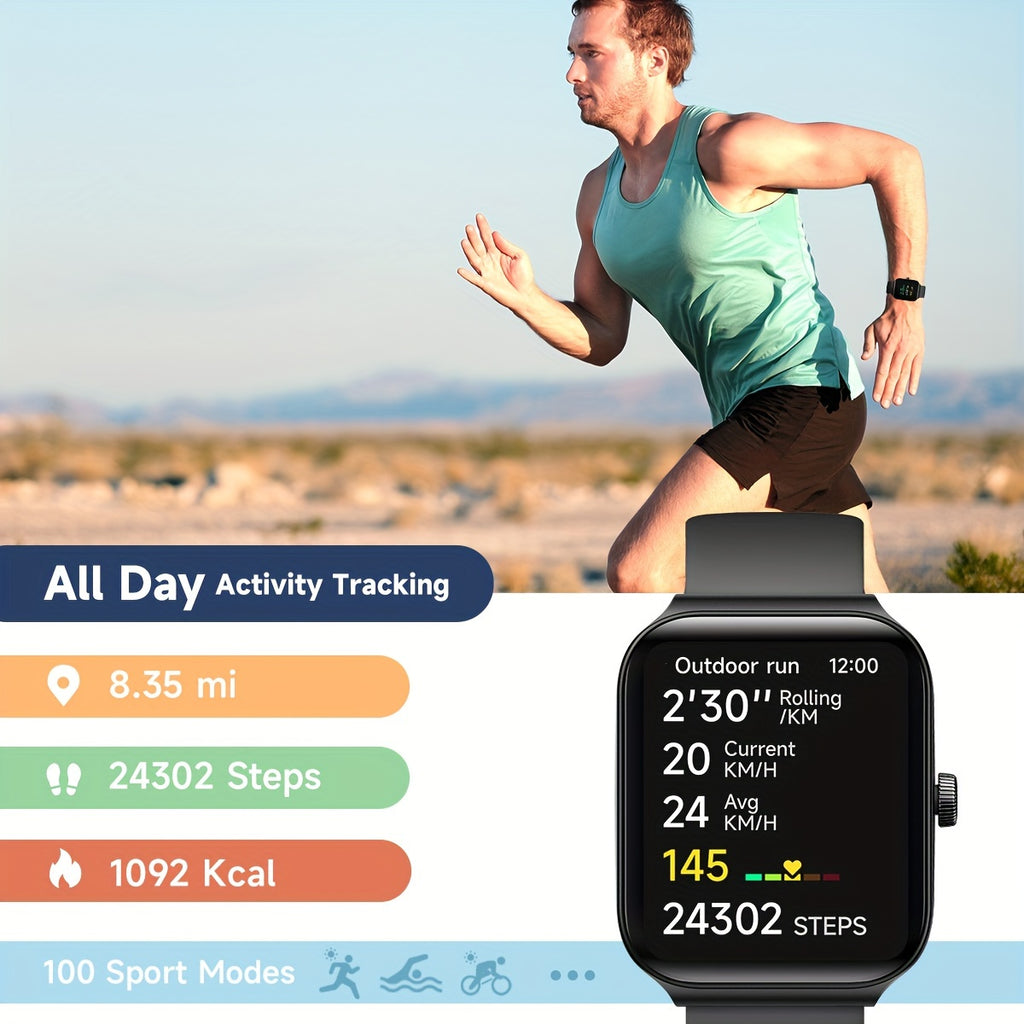 Activity Tracker Smartwatch with Alexa, 1.95-Inch Display, Call Answering, 100+ Sport Modes, Step Counter and Sleep Tracking for Android and iPhone