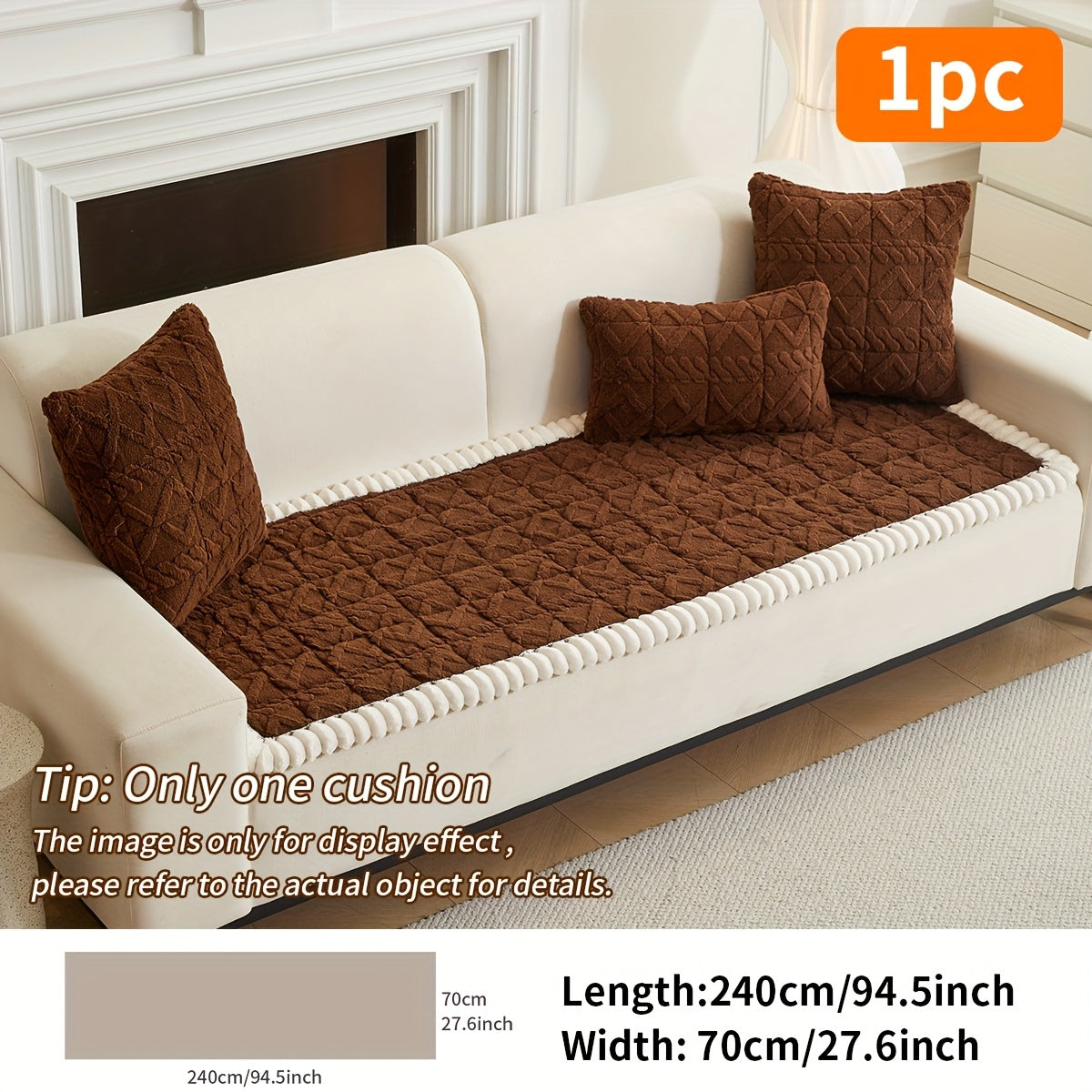 Quilted Sofa Cushion Cover, Single Polyester Seating Layer in Five Colors with Loveseat, 3-Seater, 4-Seater and Plus4 Options for Living Room Refreshes