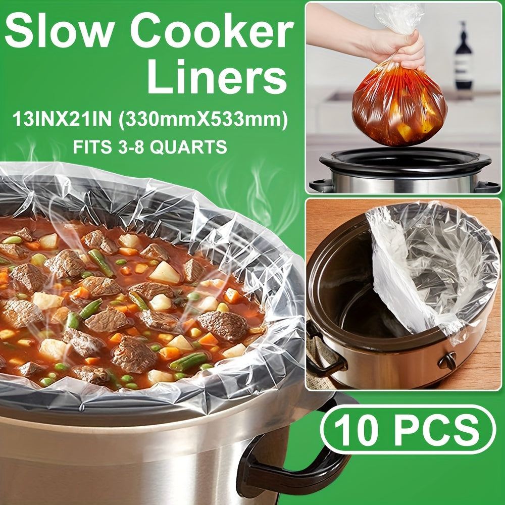 Disposable Slow Cooker Liners by XPENGKILL, Listed 13 x 21 Inch Plastic Bags in 10, 15 or 20 Count Packs for Compatible Round and Oval Cooking Inserts
