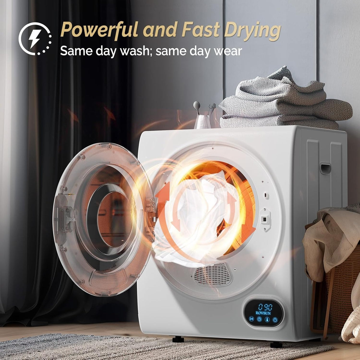 Washer and Dryer Combo, Compact Wash & Dry Laundry Set, Stainless Steel Tub, Smart Control, Low Noise, Wall-Mountable, for Apartment, Dorm, RV & Small Space