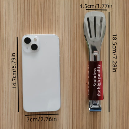 Stainless Steel Food Tongs, Single Kitchen Clip for Bread and Steak Handling, Hot Pot Serving and Barbecue Meal Preparation at Home or Outdoor Cookouts