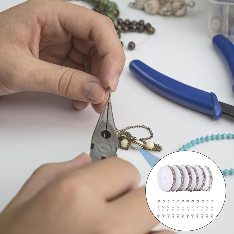 Stainless Steel Jewelry Chain Making Kit, 304 Chain Rolls with 10- or 15-Roll Options for DIY Bracelets, Necklaces, Anklets and Handmade Gifts