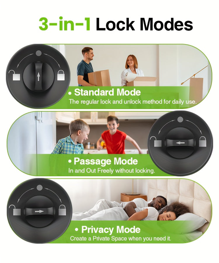 GHome Smart Door Knob Lock with Listed Fingerprint, Keypad and App Features, K20, K10, K02A and PRO Model Options for Compatible Door Access Setups