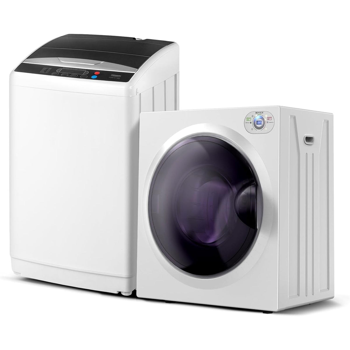 Washer and Dryer Combo, Compact Wash & Dry Laundry Set, Stainless Steel Tub, Smart Control, Low Noise, Wall-Mountable, for Apartment, Dorm, RV & Small Space