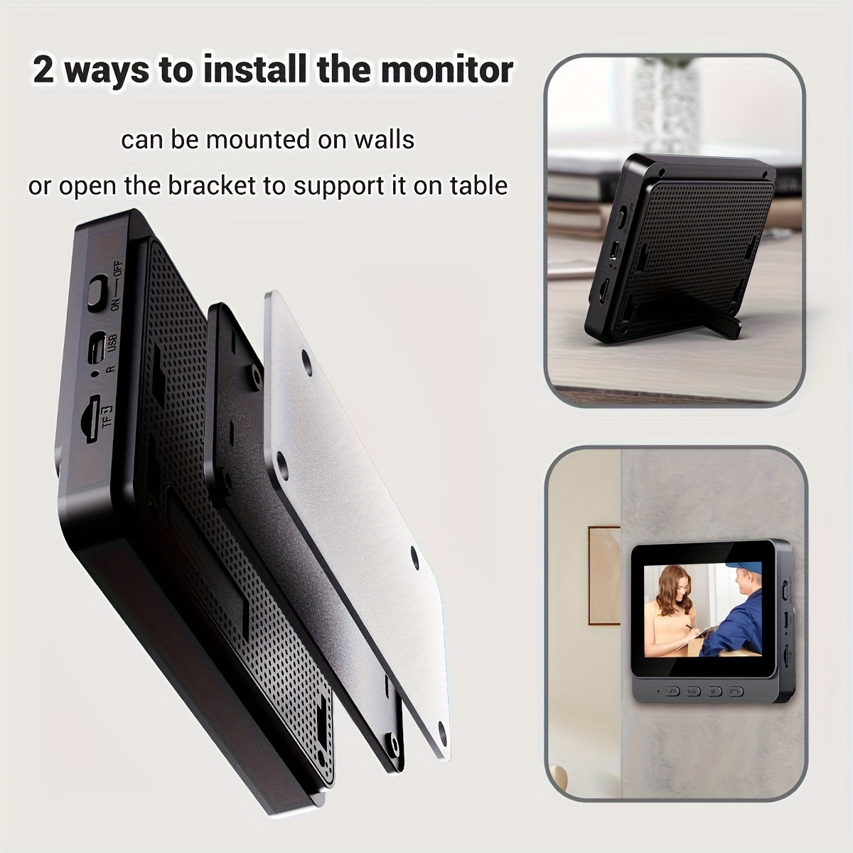 1080P Video Doorbell with 4.3-Inch IPS Monitor, Direct Wireless Pairing Without Home WiFi Setup, Two-Way Intercom and Infrared Night Vision, Black, No SD Card