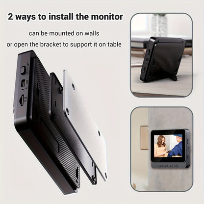 1080P Video Doorbell with 4.3-Inch IPS Monitor, Direct Wireless Pairing Without Home WiFi Setup, Two-Way Intercom and Infrared Night Vision, Black, No SD Card
