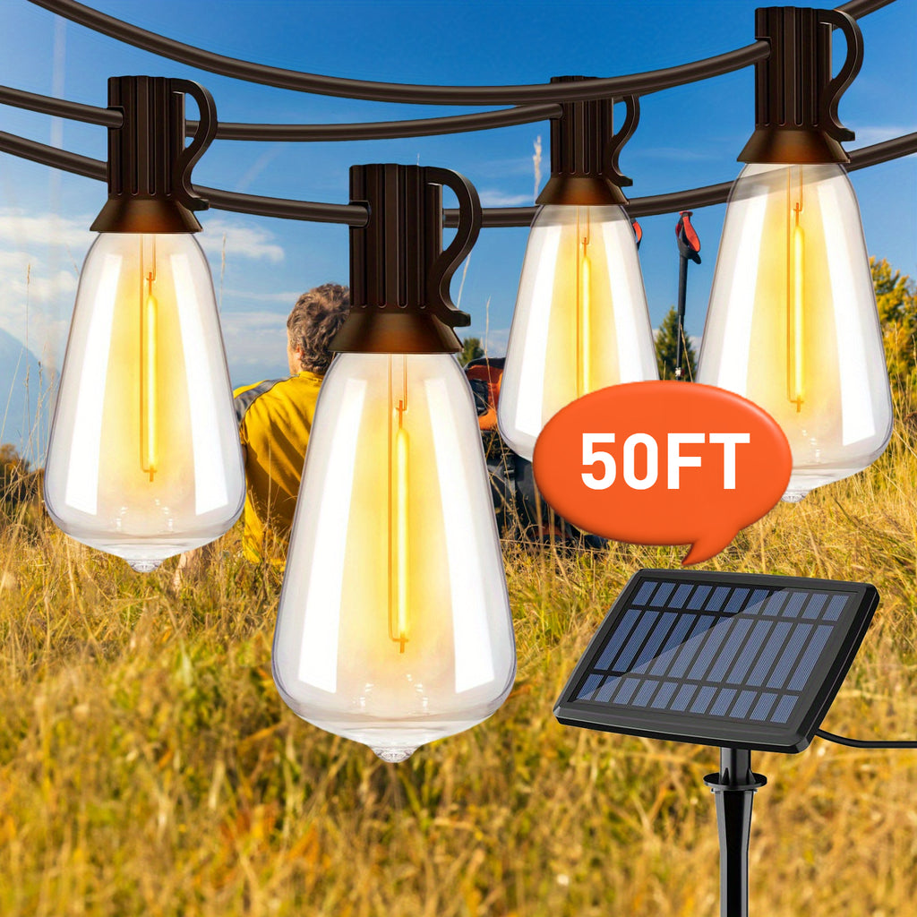100ft/50ft Waterproof LED String Lights with Shatterproof ST38, Dimmable Outdoor Lights Suitable for Yard, Pool, Camping, Wedding & Garden Decor, 4 Mode Flash/Breath Modes, -Controlled Pole-Mountable