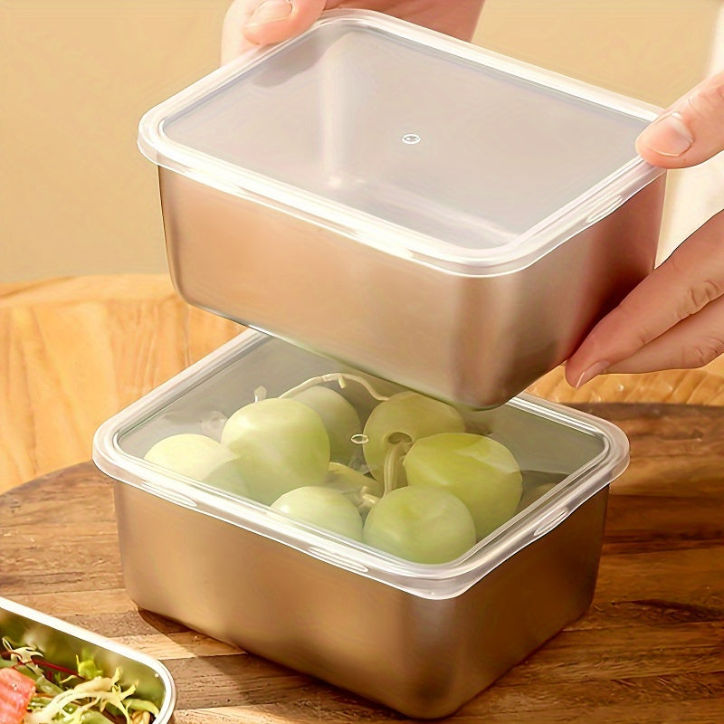 Square Stainless Steel Food Storage Containers with Lids, Listed 6-Piece Reusable Kitchen Set for Refrigerator Sorting, Packed Lunches and Picnic Meal Planning