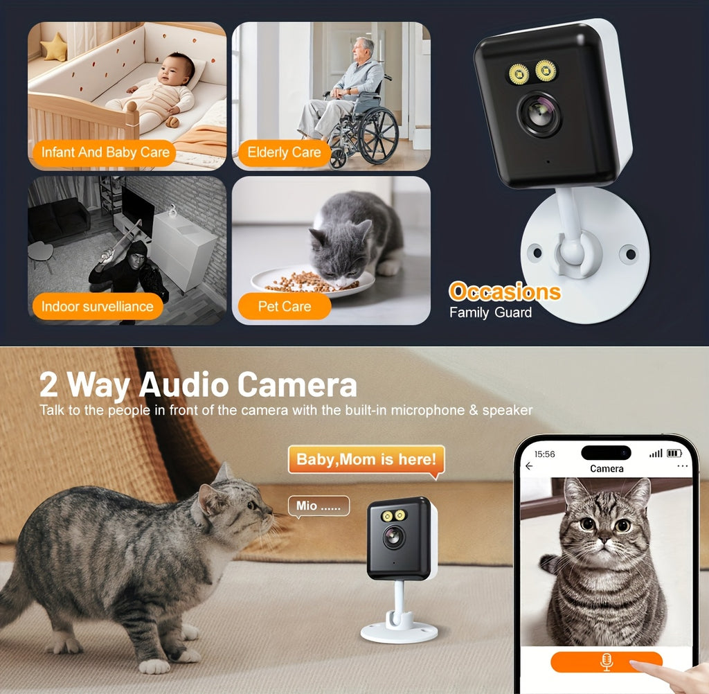 1080P Home Security Camera 4-Pack with WiFi, Full-Color Night Vision, Two-Way Audio, App Control and Listed Alexa Support for Indoor Motion Monitoring
