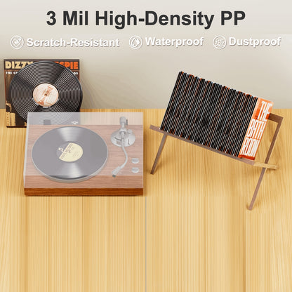 Vinyl Record Outer Sleeves, Clear Polypropylene 12.75 x 12.75 Inch Album Covers with Listed 3 Mil Thickness in 50 or 100 Packs for Compatible LP Jackets