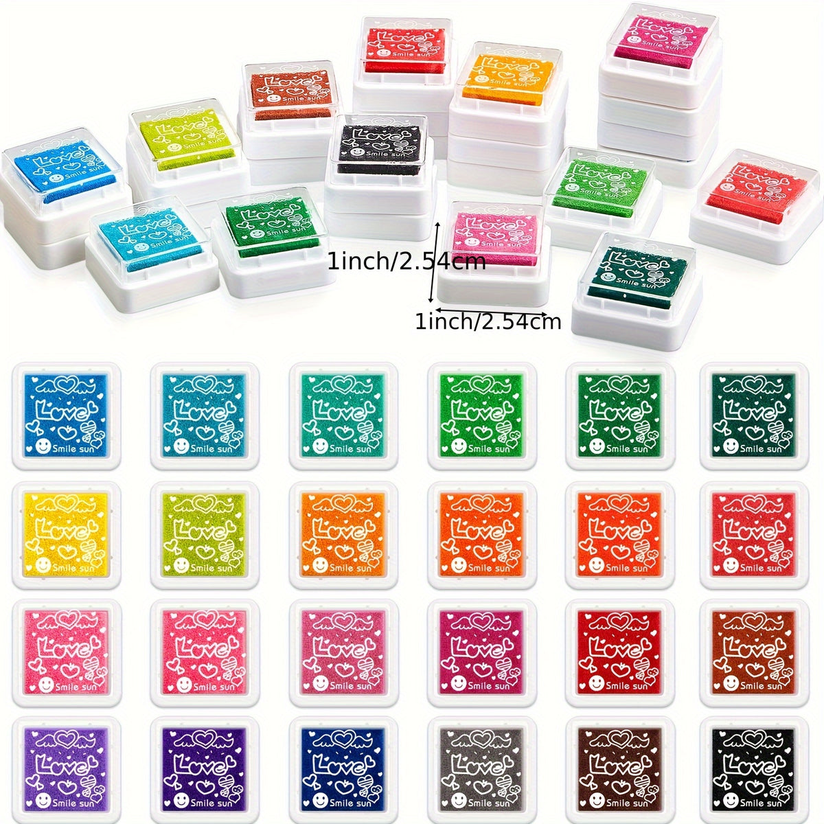 Mini Ink Blending Tool Set with Replacement Foam and Listed 24-Color Stamping Supplies, 52-Piece Option for Scrapbooking, Distressing and Creative Craft Projects
