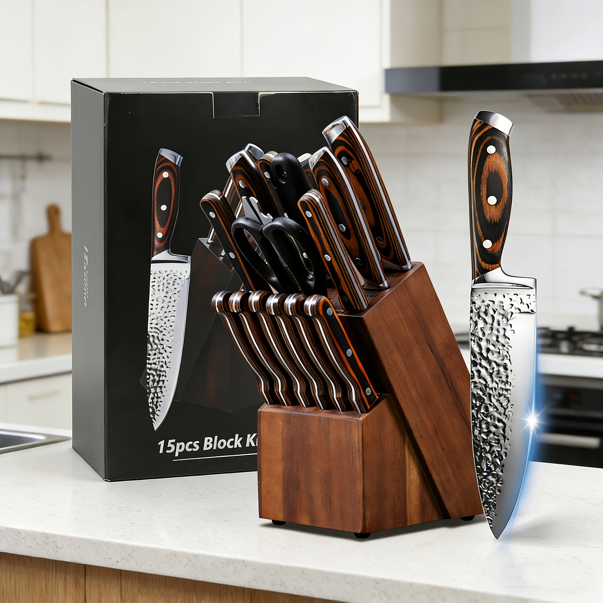 Black Cooking Knife Set with Fruit Knife Small Set or Stainless Steel Kitchen Large Set Options for Slicing, Dicing and Everyday Home Meal Preparation