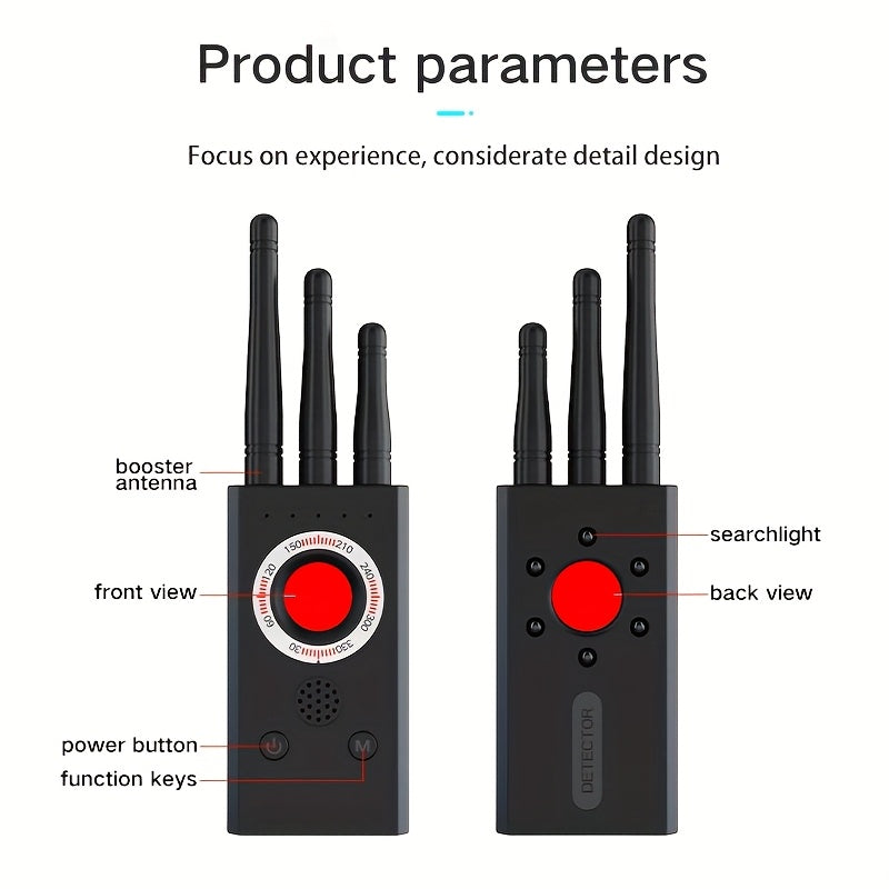 Portable Privacy Scanner T16 with Rechargeable Design, Hidden Camera Detection Device for Personal Travel Checks and Authorized Room Inspections
