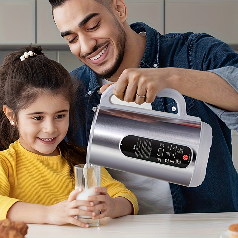 Soy Milk Maker with 1200mL Container, 800W Stainless Steel Multifunction Nut Milk, Soup and Juice Machine with Touch Controls, Auto Cleaning and 24-Hour Timer