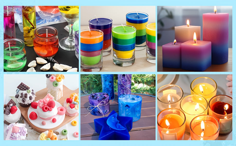 Oil Based Candle Dye Selection with Twenty-Four Listed Colors and Mixed Color Option, Craft Colorants with Soap Coloring Reference for Compatible Adult DIY Projects