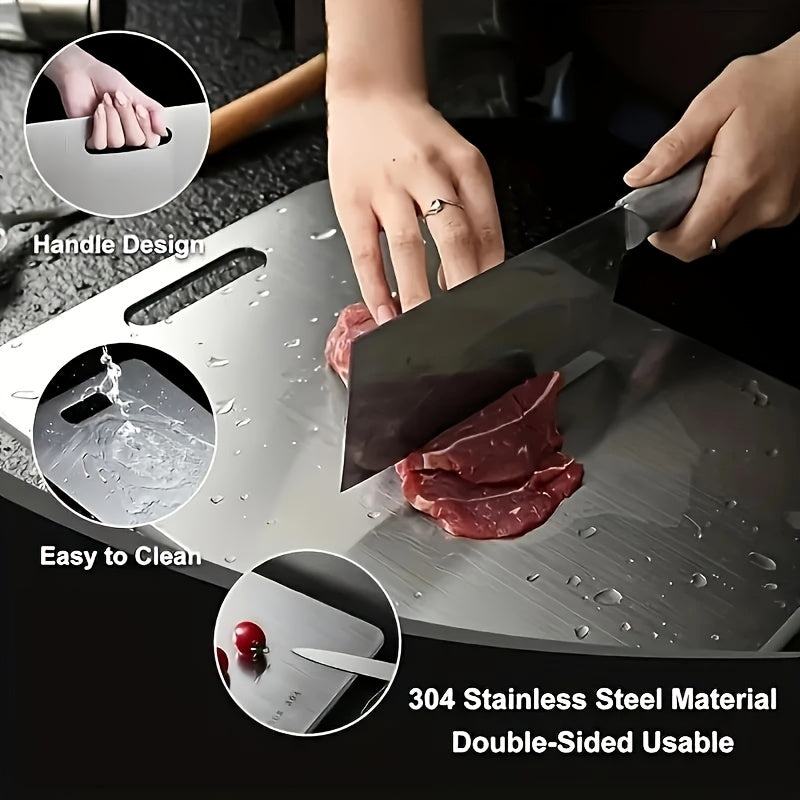 Stainless Steel Chopping Board in 1 or 2-Piece Options, Easy-Clean Kitchen Cutting Surface with Listed Space-Saving Design for Home Meal Preparation