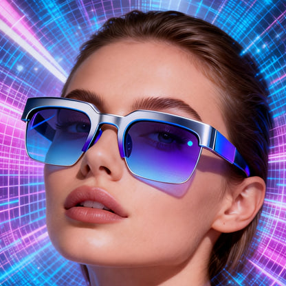 Hands-Free Translation Glasses with Listed AI Real-Time Language Translation, Audio System and Built-In Microphone for Travel Conversations and Office Use