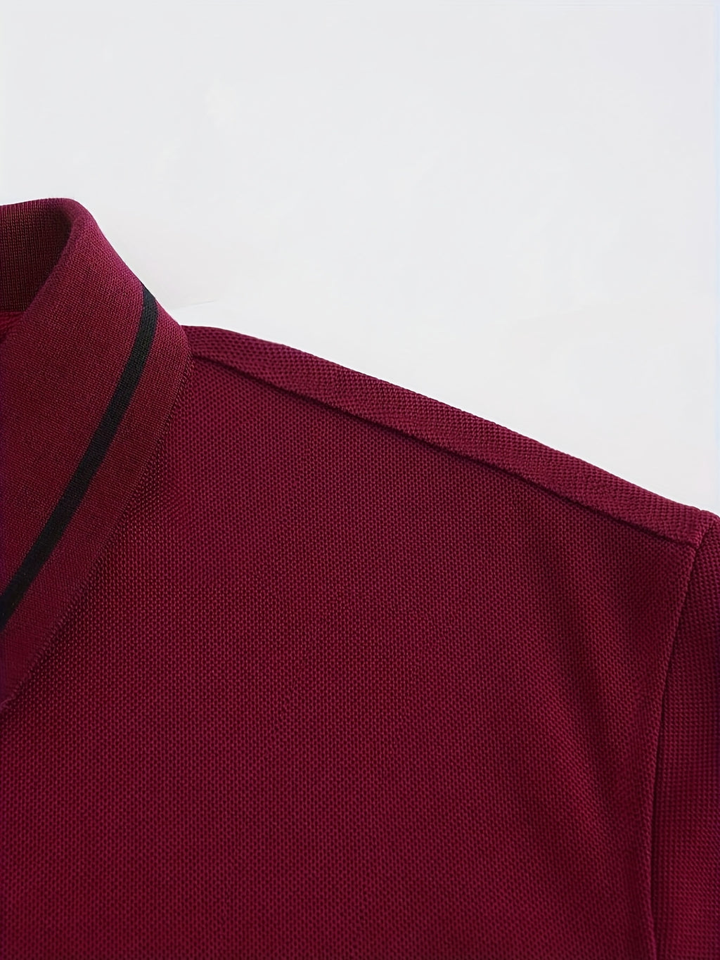Men's Long Sleeve Polo Shirt, 100% Polyester with Slight Stretch, Regular Fit and Rib-Knit Details for Casual Golf and Spring-Fall Outfits