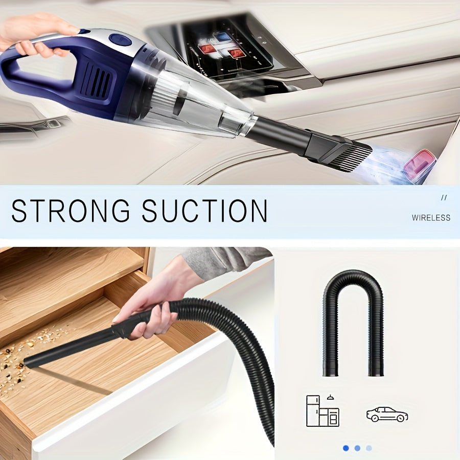 Handheld Vacuum Cleaner Cordless, USB Charging Mini Car Vacuum with Powerful Suction and Multi-Nozzle Kit, Portable Hand Vacuum for Car, Home, Office and Pet Hair Cleaning